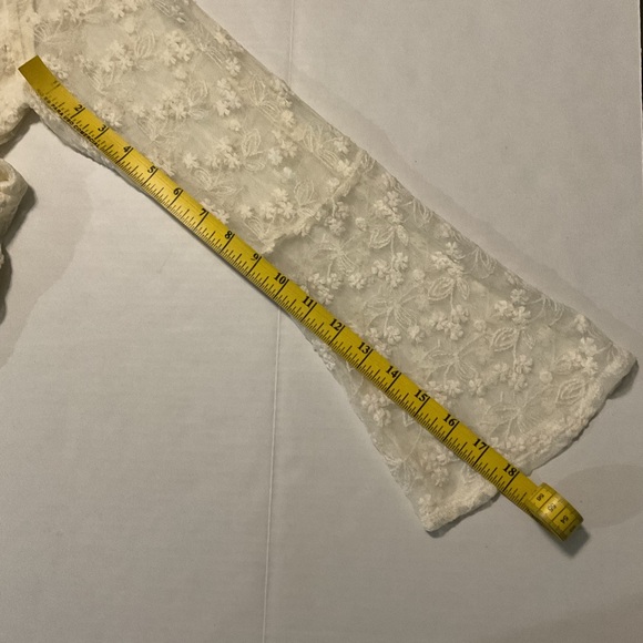 Indigo Soul Ivory Boho Lace Tunic Blouse Long Sleeve - Picture 5 of 10